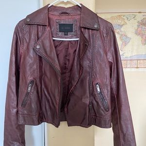 Maroon leather jacket